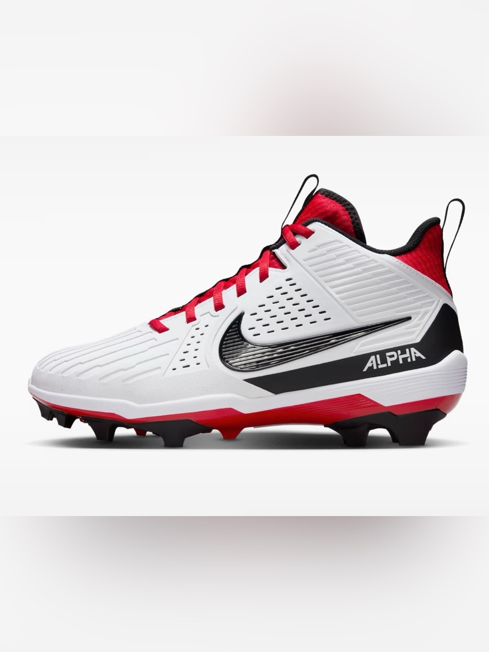 Nike Alpha Menace Strong Football Cleats - red white black